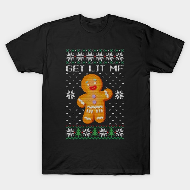 Ugly Sweater - Lets Get Lit Mf T-Shirt by NOSSIKKO